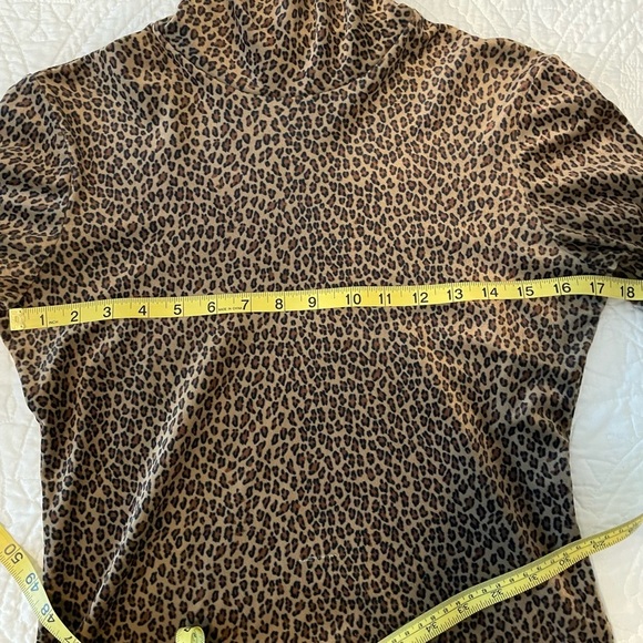 SNO SKINS Turtleneck Long Sleeve Leopard Velvet Mesh Women’s S 90’s Ski - Picture 5 of 6